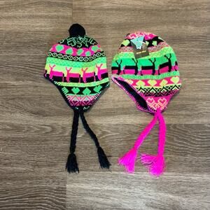 Girls Neon Winter Beanies